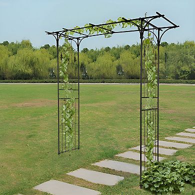Flat-Top Garden Arch Trellis for Backyard Pathways Patio and Climbing Plants
