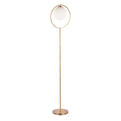 Loheer Contemporary Floor Lamp with Frosted Glass Shade