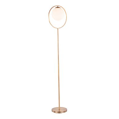 Loheer Contemporary Floor Lamp with Frosted Glass Shade