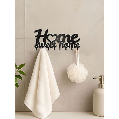 Wall Key Holder with 8 Hooks Metal Adhesive Key Rack for Entryway Organizer