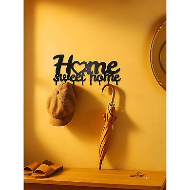 Wall Key Holder with 8 Hooks Metal Adhesive Key Rack for Entryway Organizer