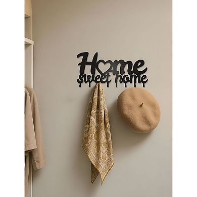 Wall Key Holder with 8 Hooks Metal Adhesive Key Rack for Entryway Organizer