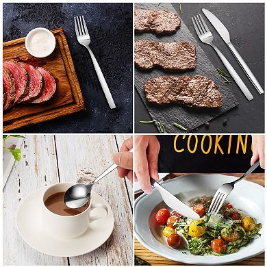 30-Piece Stainless Steel Flatware Set for 6,Includes Dinner Knives, Forks, Spoons,Dishwasher Safe