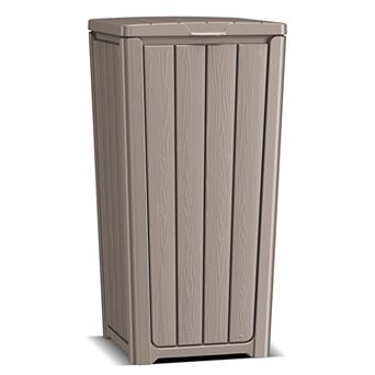 EFU 32 Gallon Weatherproof Resin Trash Can with Lid, Wide Top Opening for Patio Kitchen