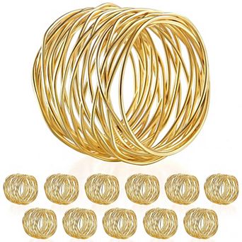 Twisted Wire Mesh Napkin Rings Gold 12 pc Wedding Party Decor