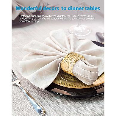 Twisted Wire Mesh Napkin Rings Gold 12pcs Wedding Party Decor
