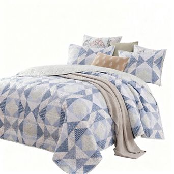 Patchwork Floral Reversible Bedspread Set
