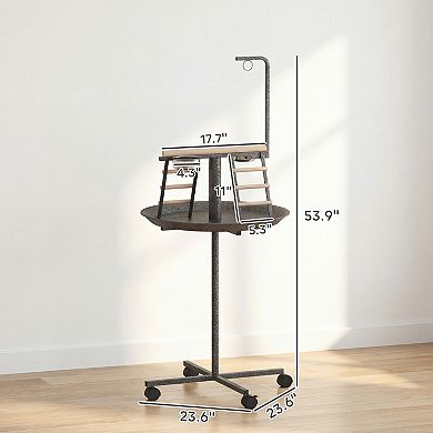 PawHut Bird Stand with Wheels 60cm