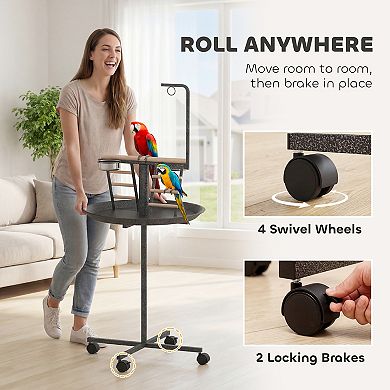 PawHut Bird Stand with Wheels 60cm