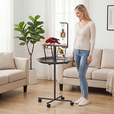 PawHut Bird Stand with Wheels 60cm