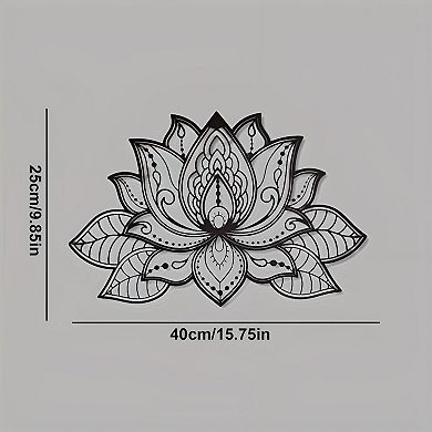 Boho-Inspired Metal Mandala Lotus Wall Sculpture for Modern or Eclectic Interiors