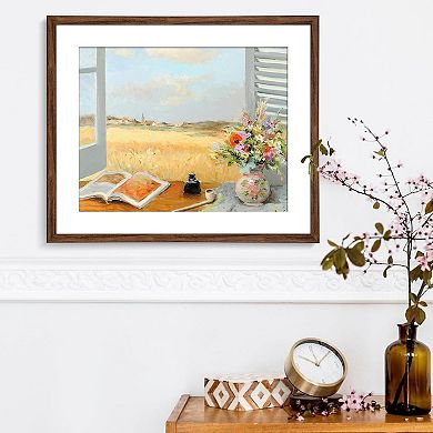 Rustic Walnut 20x24 Frame with Mat for 16x20 Artwork & Posters