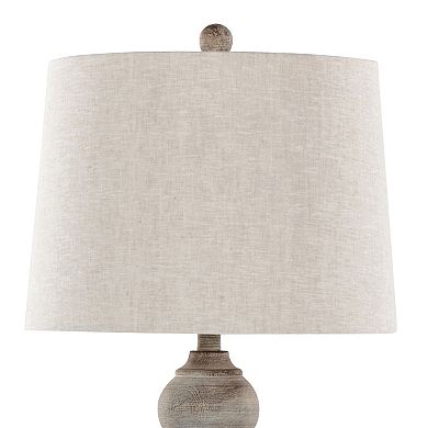 Loheer Polyresin Table Lamp Set with Linen Shade, Set of 2