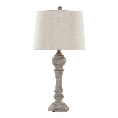 Loheer Polyresin Table Lamp Set with Linen Shade, Set of 2