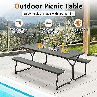 6 Feet Outdoor Picnic Table Bench Set for 6-8 People