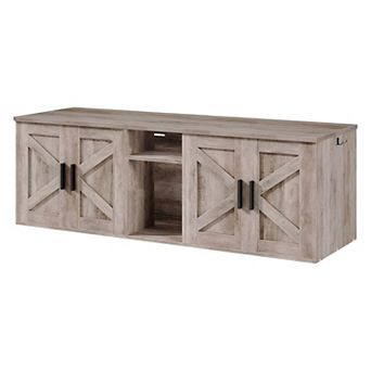 Double Cat Litter Box Enclosure Furniture with Storage Shelf and Hooks