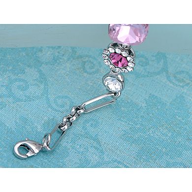 Silvery Colored Pebble Daisy Flower Crystal Bracelet Bangle