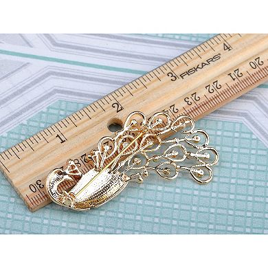 Elegant Classy Colorful Crystal Rhinestone Peacock Feather Design Pin Brooch