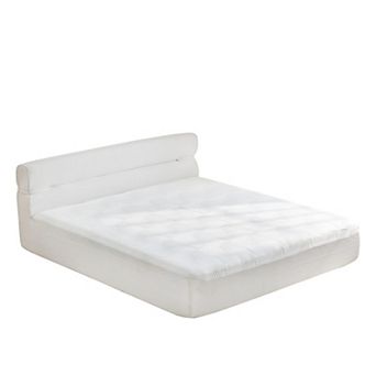 Integrated oversized mattress & bed frame, 15 in thick, no assembly needed.