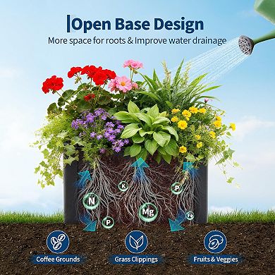 Metal Raised Garden Bed Planter Box, Outdoor Rectangular Plante,20"x 20" Open Base