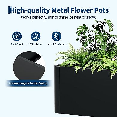 Metal Raised Garden Bed Planter Box, Outdoor Rectangular Plante,20"x 20" Open Base