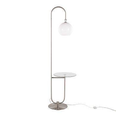 Loheer Contemporary Floor Lamp with Glass Shelf
