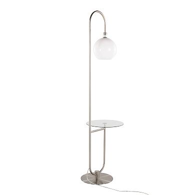 Loheer Contemporary Floor Lamp with Glass Shelf