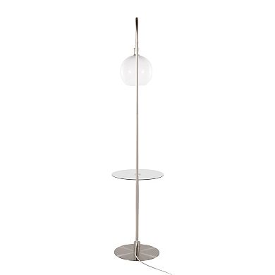 Loheer Contemporary Floor Lamp with Glass Shelf