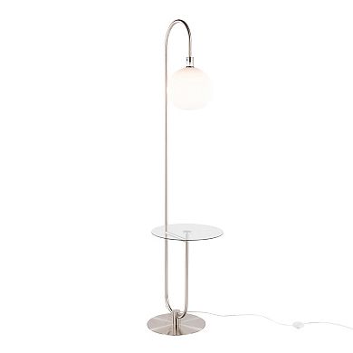 Loheer Contemporary Floor Lamp with Glass Shelf