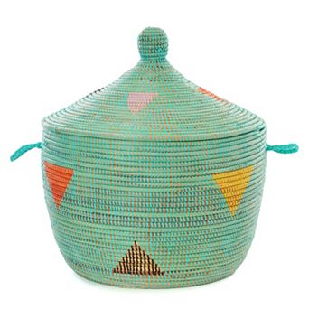 Teranga Triangles Lidded Storage Basket