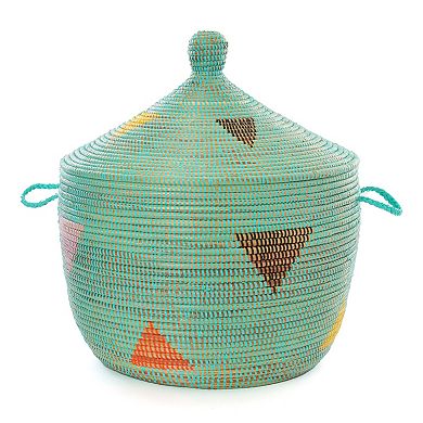 Teranga Triangles Lidded Storage Basket