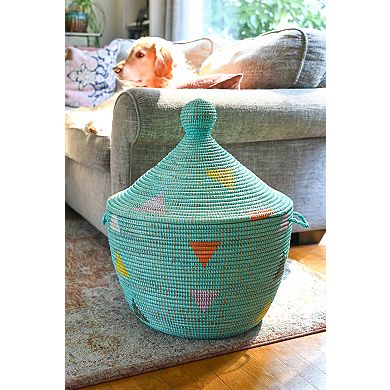 Teranga Triangles Lidded Storage Basket
