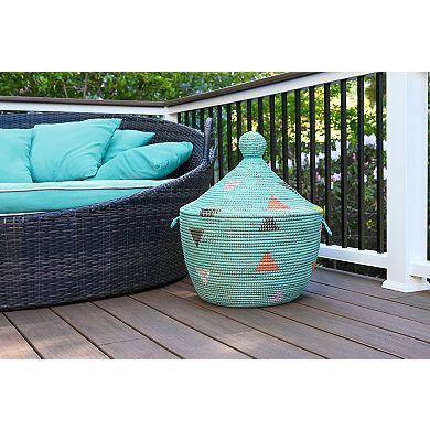Teranga Triangles Lidded Storage Basket
