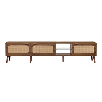 78" TV Console with Ample Storage & Open Shelf, for 75-85 Inch TVs