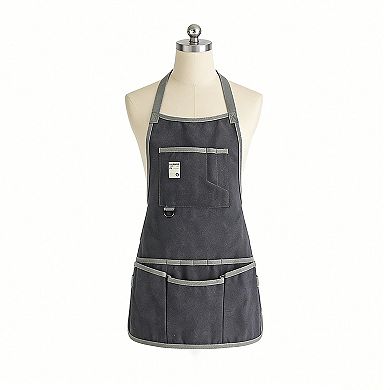 Canvas Utility Apron with Multiple Pockets Work Apron for Cleaning Cooking Gardening Household Tasks