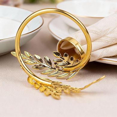 Gold Wheat Ear Napkin Rings 10pcs Metal Table Decor Wedding Party