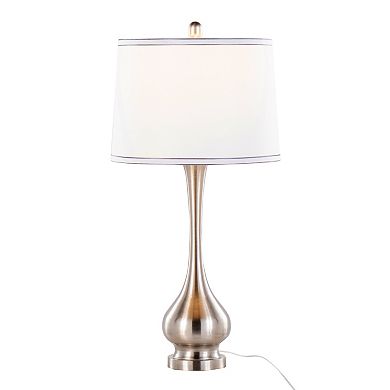 Loheer Contemporary Metal Table Lamp Set of 2 with Linen Shade