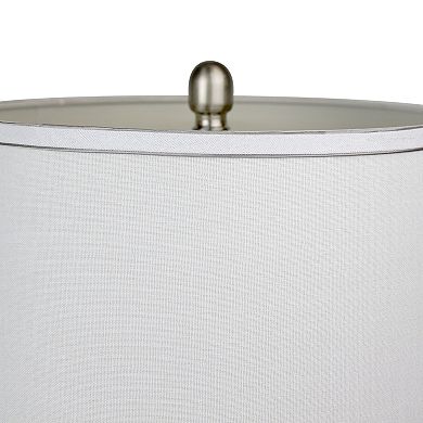 Loheer Contemporary Metal Table Lamp Set of 2 with Linen Shade