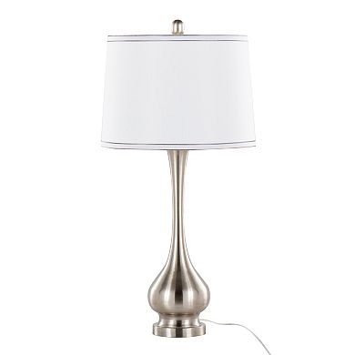 Loheer Contemporary Metal Table Lamp Set of 2 with Linen Shade