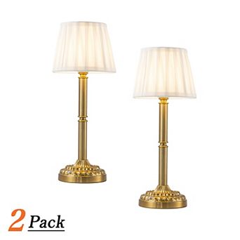 16'' Glam Cordless Table Lamp Touch Control Classic Elegant Dimmable Nightstand Lamp（2 Pack）