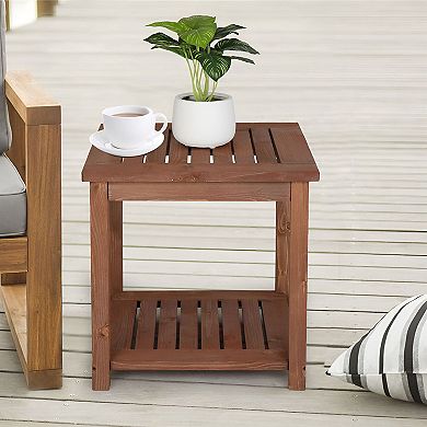 Square Wood Side Table With Simple Design for Living Room, Bedroom, or Office