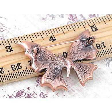 Crystal Cute Old Rose Golden Tone Speckled Butterfly Pin Brooch