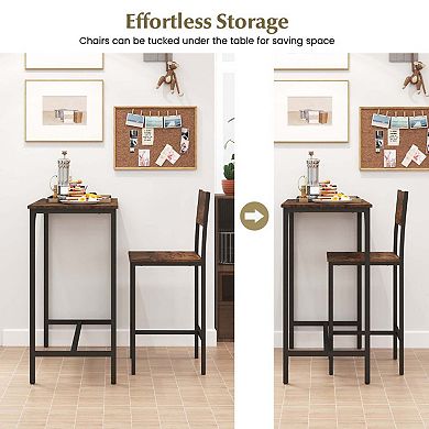 3-Piece Set with Metal Frame and Footrests