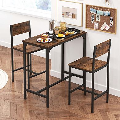3-Piece Set with Metal Frame and Footrests