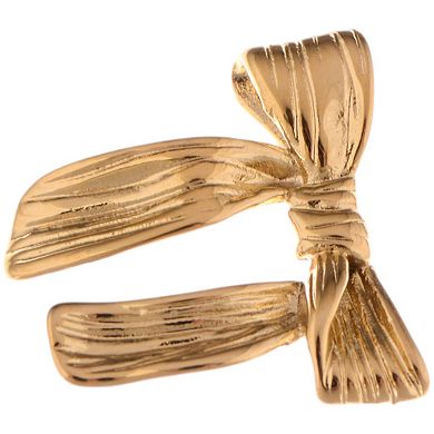 Gold Tone Textured Bow Stud Fashion Earrings for a Delicate Touch