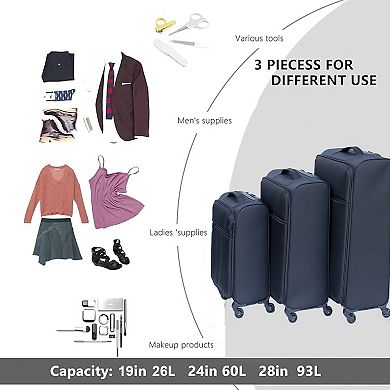 Two-piece luggage set, Oxford style trolley-style suitcase with wheels
