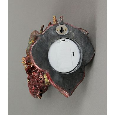 Red Dragon Head Wall Mounted Sculpture With LED Lighted Eyes