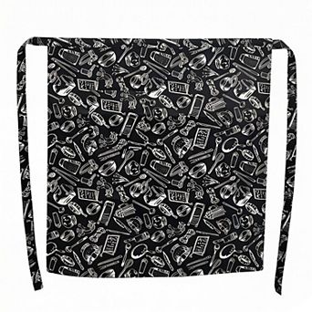 Kitchen Waist Apron with Chef Print Design Half Apron for Cooking Baking Serving Cleaning