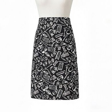 Kitchen Waist Apron with Chef Print Design Half Apron for Cooking Baking Serving Cleaning