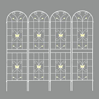 Loheer 4 Pack Metal Garden Trellis for Climbing Plants Outdoor Flower Support